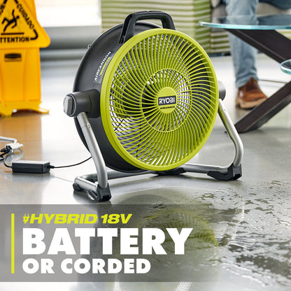 18V ONE+ HYBRID WHISPER SERIES 14″ AIR CANNON FAN | RYOBI