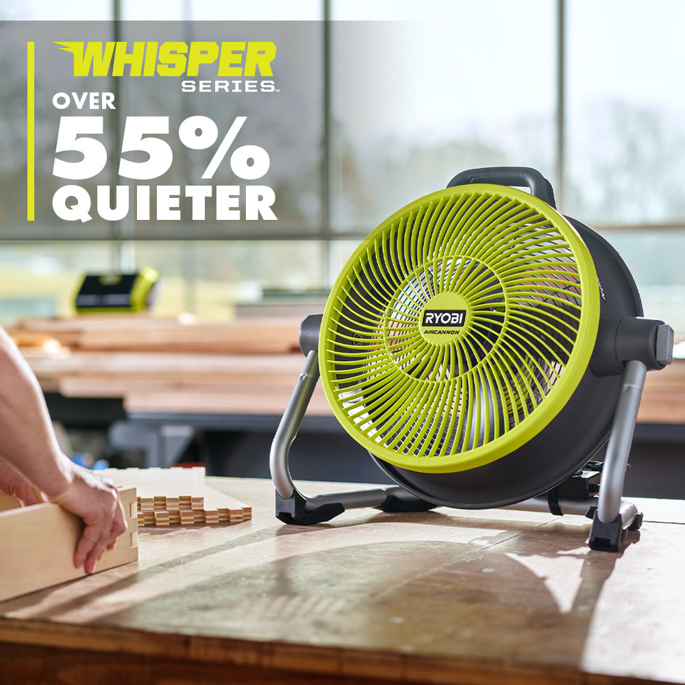 18V ONE+ HYBRID WHISPER SERIES 14″ AIR CANNON FAN | RYOBI