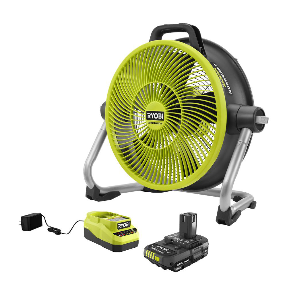 18V ONE+ HYBRID WHISPER SERIES 14″ AIR CANNON FAN KIT | RYOBI