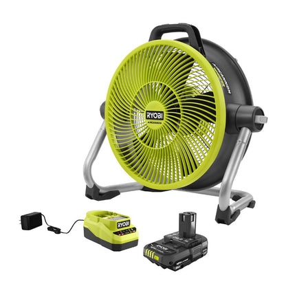 18V ONE+ HYBRID WHISPER SERIES 14″ AIR CANNON FAN KIT | RYOBI