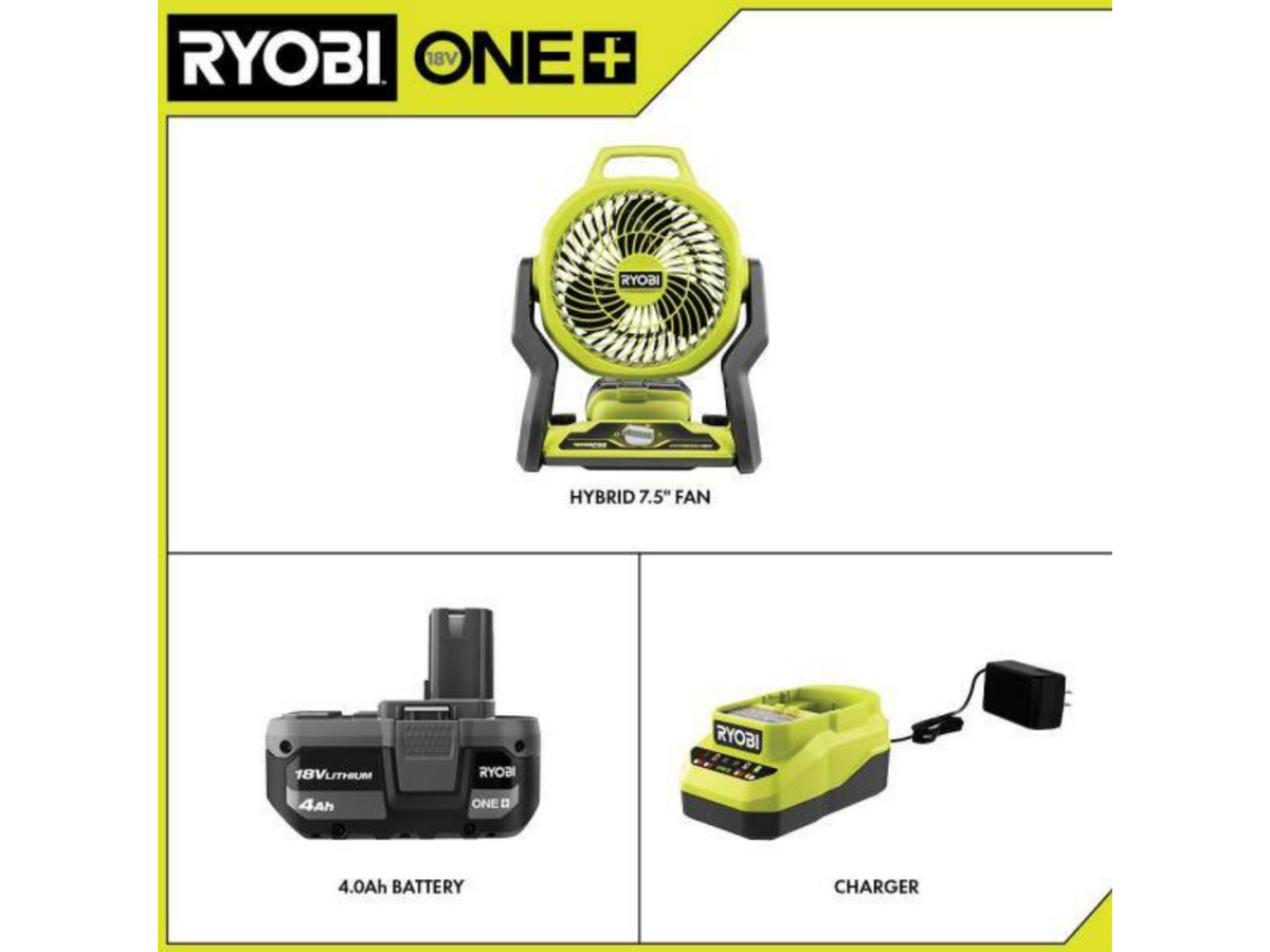 18V ONE+ HYBRID WHISPER SERIES 7.5″ FAN KIT | RYOBI