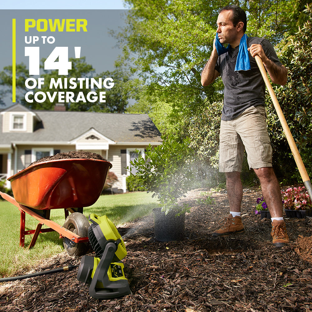 18V ONE+ WHISPER SERIES 7.5″ BUCKET TOP MISTING FAN | RYOBI