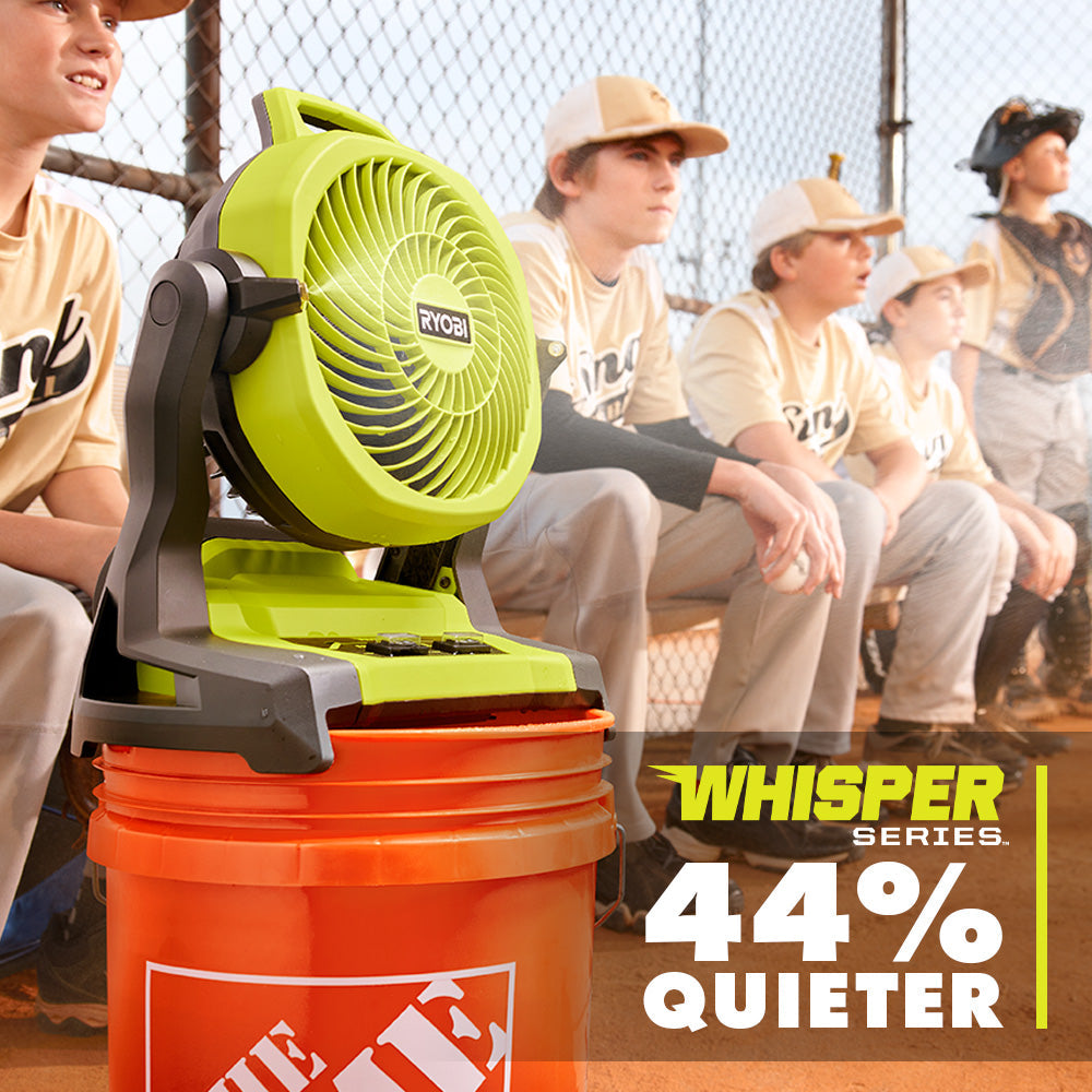 18V ONE+ WHISPER SERIES 7.5″ BUCKET TOP MISTING FAN | RYOBI