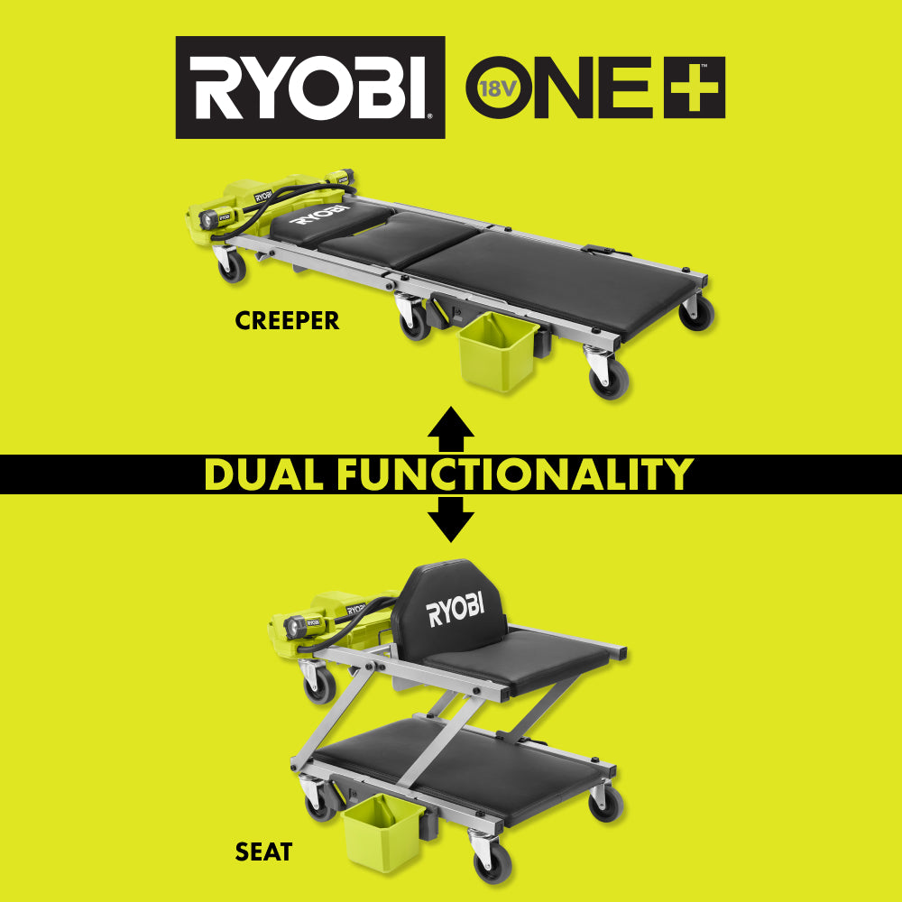18V ONE+ DUAL FUNCTION LIGHTED CREEPER/SEAT | RYOBI