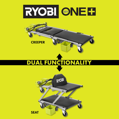18V ONE+ DUAL FUNCTION LIGHTED CREEPER/SEAT | RYOBI