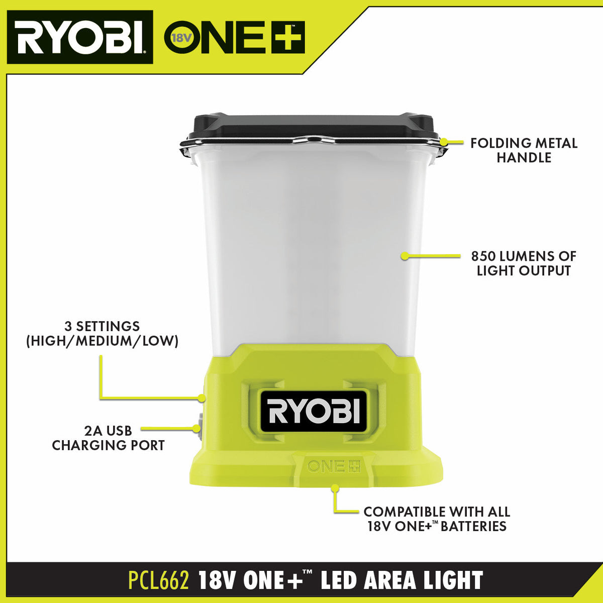 18V ONE+ LED AREA LIGHT | RYOBI