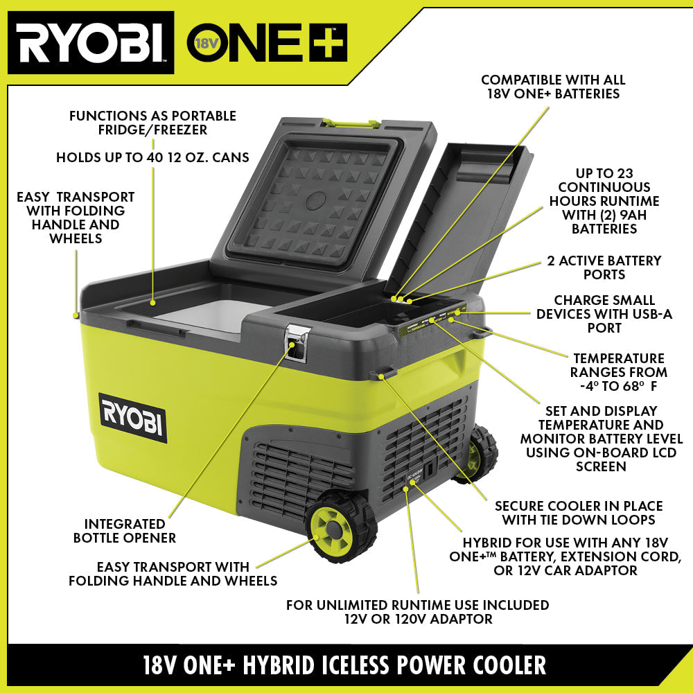 18V ONE+ 24Q HYBRID POWER COOLER | RYOBI