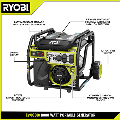9500W PORTABLE GAS GENERATOR | RYOBI