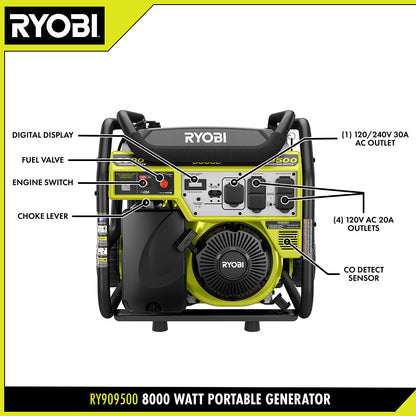 9500W PORTABLE GAS GENERATOR | RYOBI