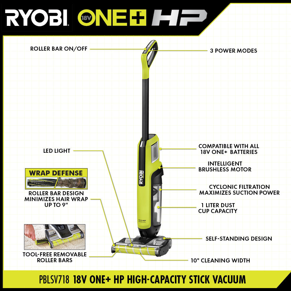 18V ONE+ HP HIGH-CAPACITY STICK VACUUM | RYOBI