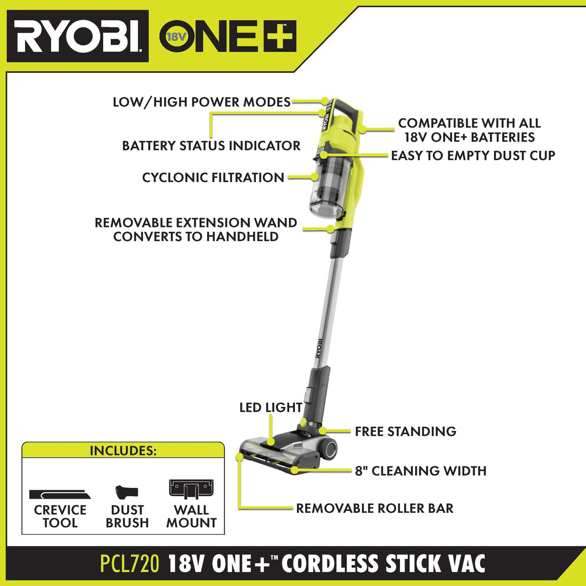 18V ONE+ STICK VACUUM KIT | RYOBI
