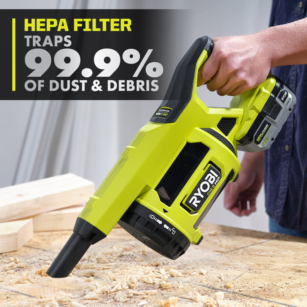 18V ONE+ HP BRUSHLESS JOBSITE HAND VACUUM | RYOBI