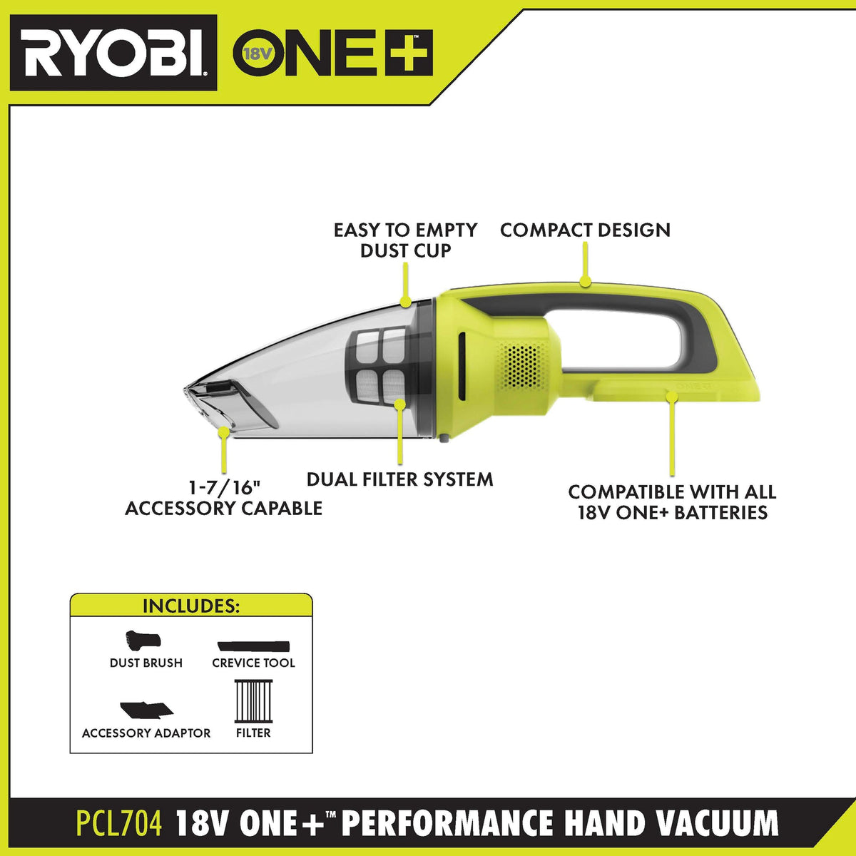 18V ONE+ PERFORMANCE HAND VACUUM | RYOBI