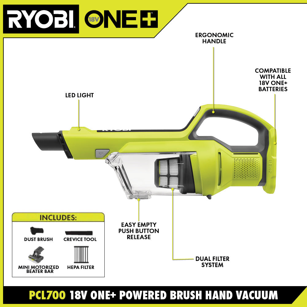 18V ONE+ POWERED BRUSH HAND VACUUM KIT | RYOBI
