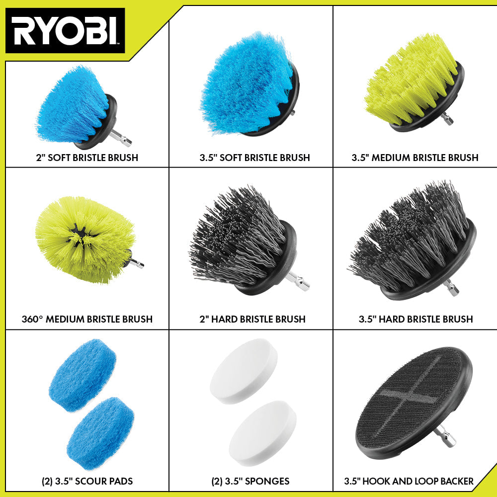 11 PC. SCRUBBER ACCESSORY KIT | RYOBI