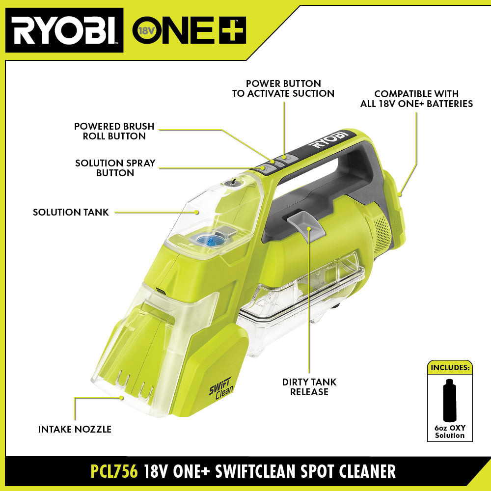 18V ONE+ SWIFTCLEAN SPOT CLEANER KIT | RYOBI
