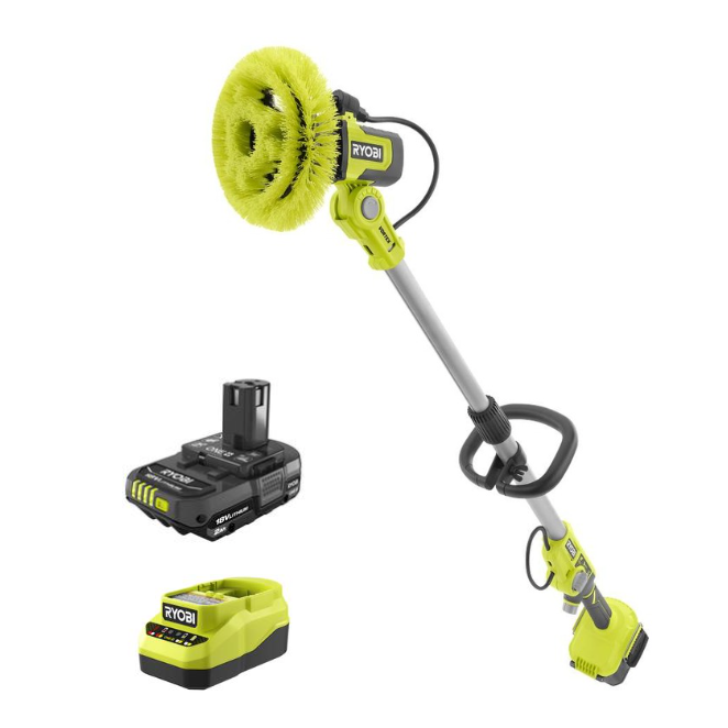 18V ONE+ VORTEX SOAP DISPENSING TELESCOPING SCRUBBER KIT | RYOBI
