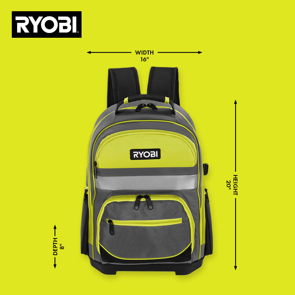16″ BACKPACK WITH TOOL ORGANIZER | RYOBI