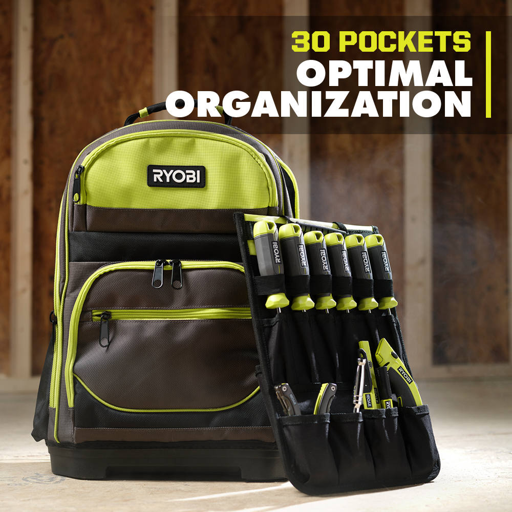 16″ BACKPACK WITH TOOL ORGANIZER | RYOBI