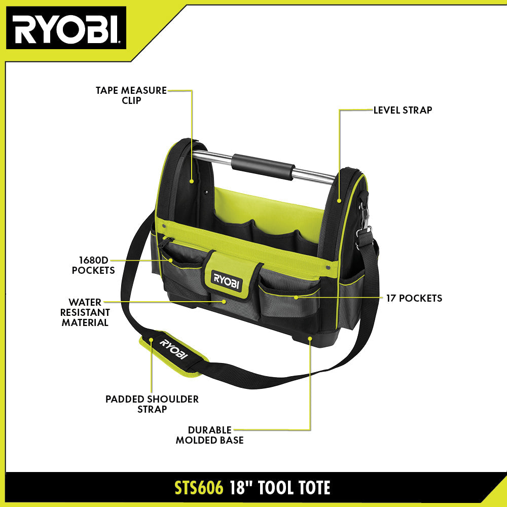 18″ TOOL TOTE | RYOBI