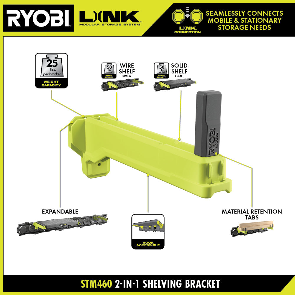 LINK 2-IN-1 SHELVING BRACKET | RYOBI