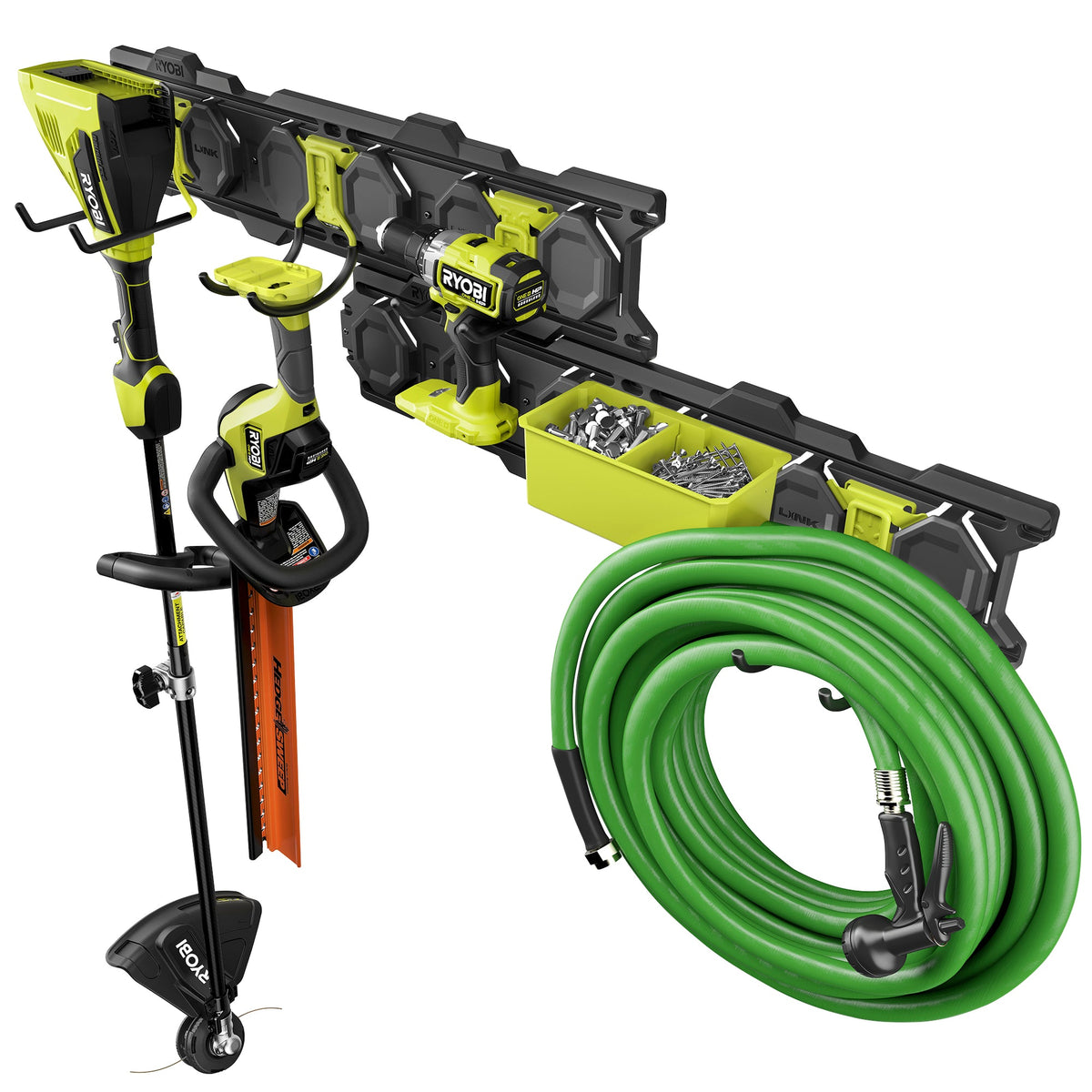 LINK 7-PIECE WALL STORAGE KIT, HEAVY DUTY WALL HOOKS | RYOBI