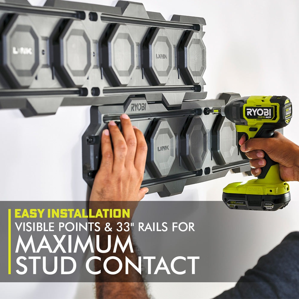LINK 7-PIECE WALL STORAGE KIT, HEAVY DUTY WALL HOOKS | RYOBI