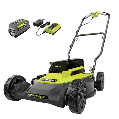 40V 18″ 2-IN-1 PUSH MOWER KIT | RYOBI