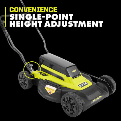 40V 18″ 2-IN-1 PUSH MOWER KIT | RYOBI