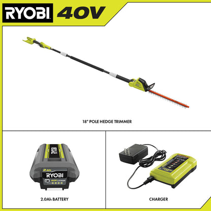 40V 18″ POLE HEDGE TRIMMER | RYOBI