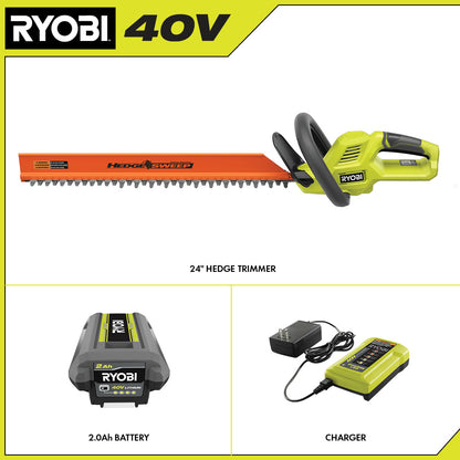 40V 24″ HEDGE TRIMMER KIT | RYOBI