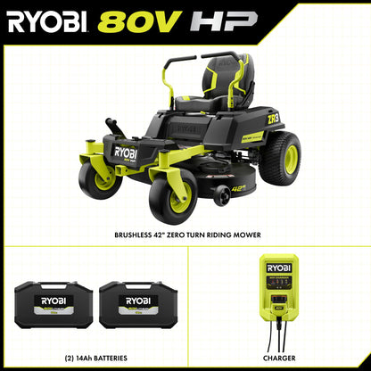 ZR3 80V HP BRUSHLESS 42?? ZERO TURN RIDING MOWER KIT | RYOBI