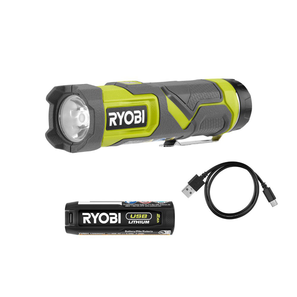 USB LITHIUM COMPACT LED FLASHLIGHT KIT | RYOBI