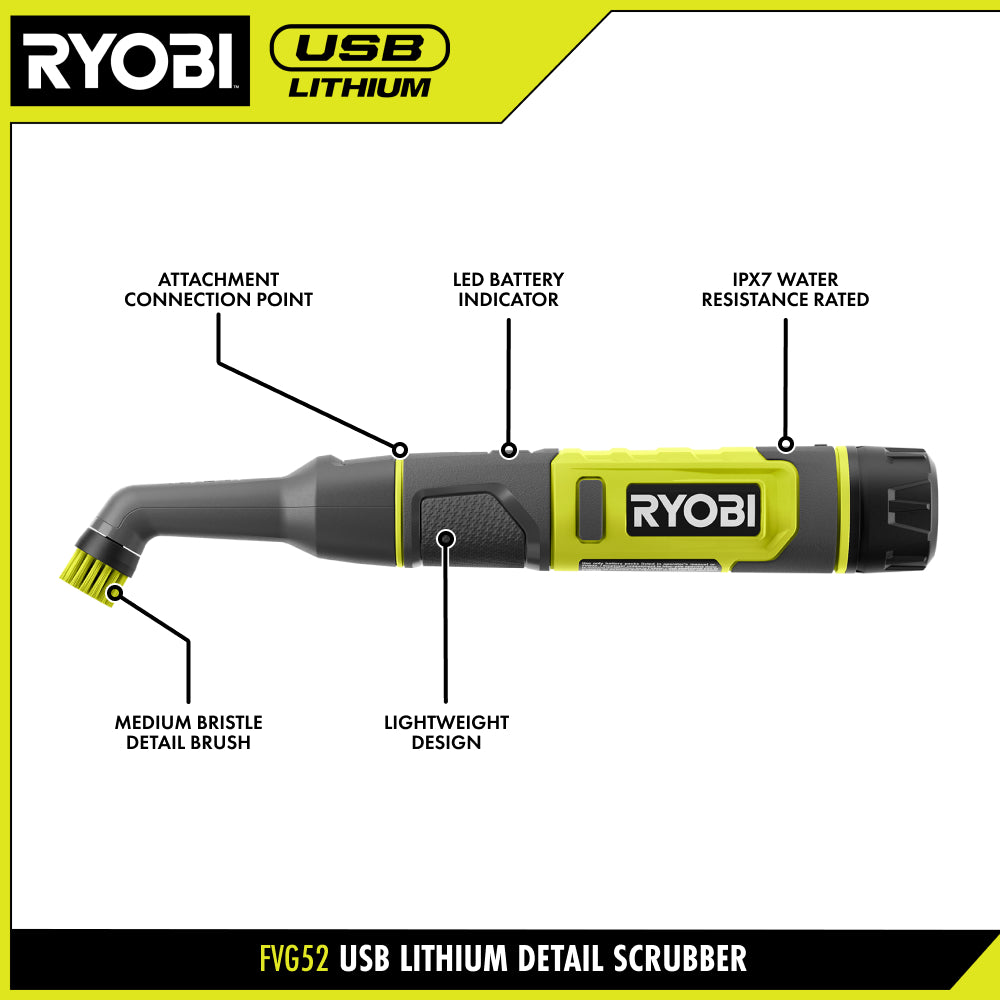 USB LITHIUM DETAIL SCRUBBER KIT | RYOBI