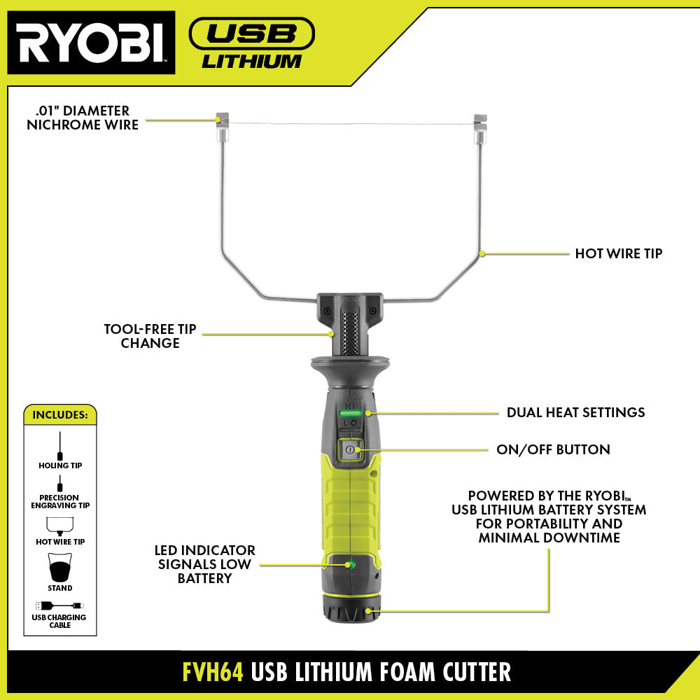 USB LITHIUM FOAM CUTTER KIT | RYOBI