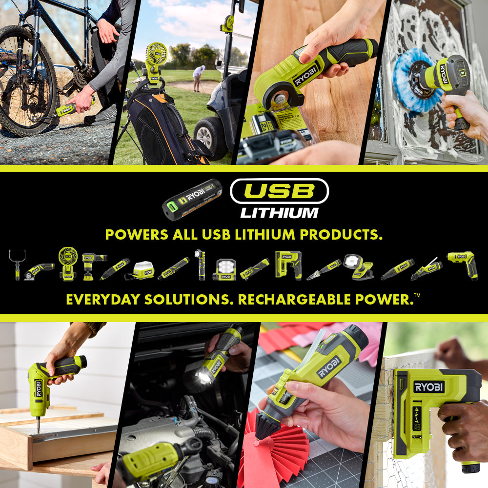 USB LITHIUM HP COMPACT HAND VACUUM CLEANER KIT WITH (2) USB LITHIUM 2.0 AH BATTERIES AND CHARGER | RYOBI