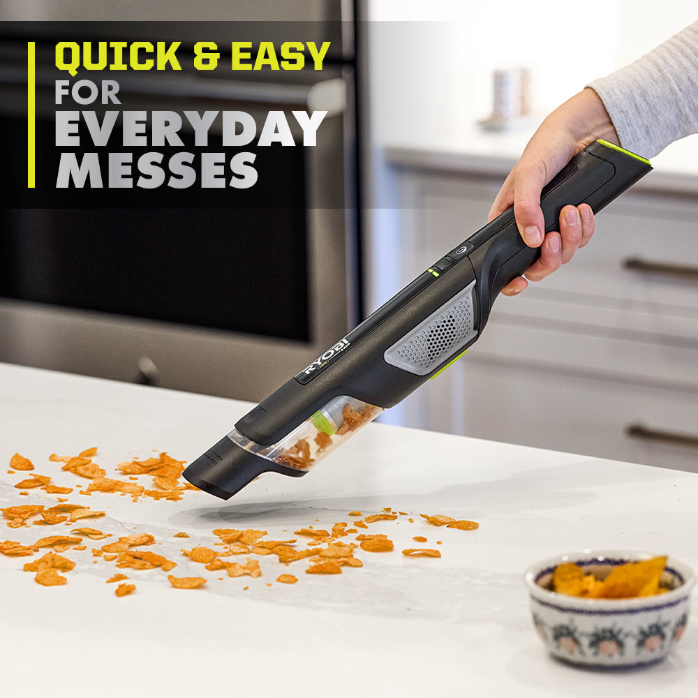 USB LITHIUM HP COMPACT HAND VACUUM CLEANER KIT WITH (2) USB LITHIUM 2.0 AH BATTERIES AND CHARGER | RYOBI