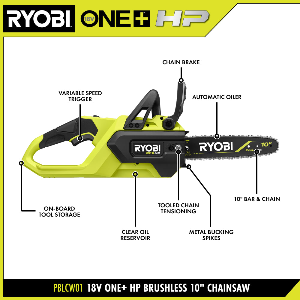18V ONE+ HP BRUSHLESS 10?? CHAINSAW | RYOBI