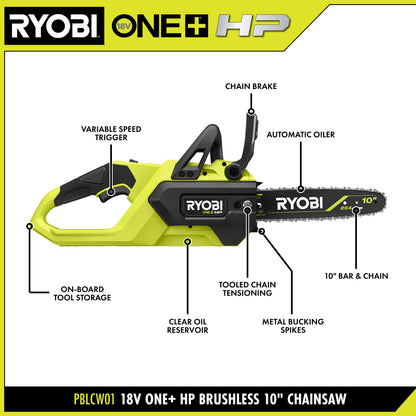 18V ONE+ HP BRUSHLESS 10?? CHAINSAW | RYOBI