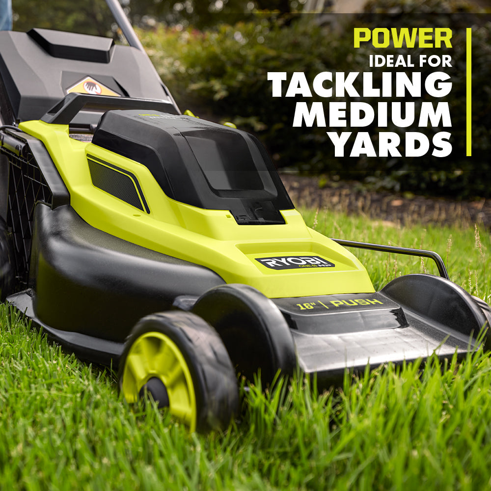 18V ONE+ HP BRUSHLESS 16″ PUSH MOWER KIT | RYOBI