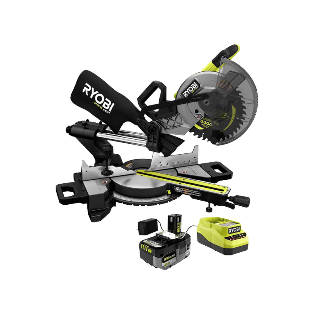 18V ONE+ HP BRUSHLESS 10″ SLIDING COMPOUND MITER SAW KIT | RYOBI