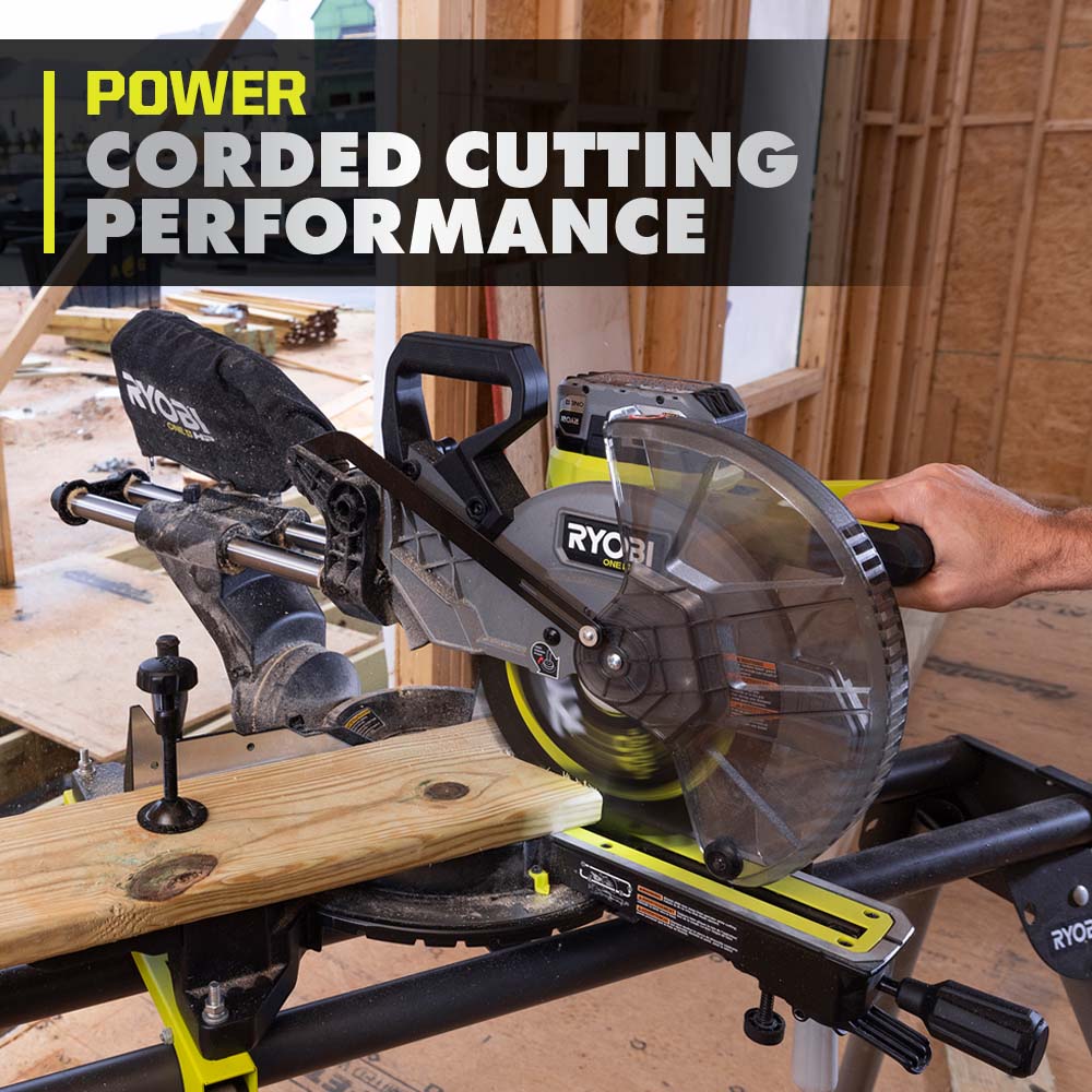 18V ONE+ HP BRUSHLESS 10″ SLIDING COMPOUND MITER SAW KIT | RYOBI