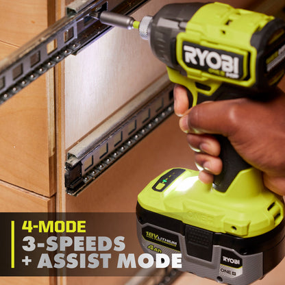 18V ONE+ HP BRUSHLESS 4-MODE 1/4″ HEX IMPACT DRIVER | RYOBI
