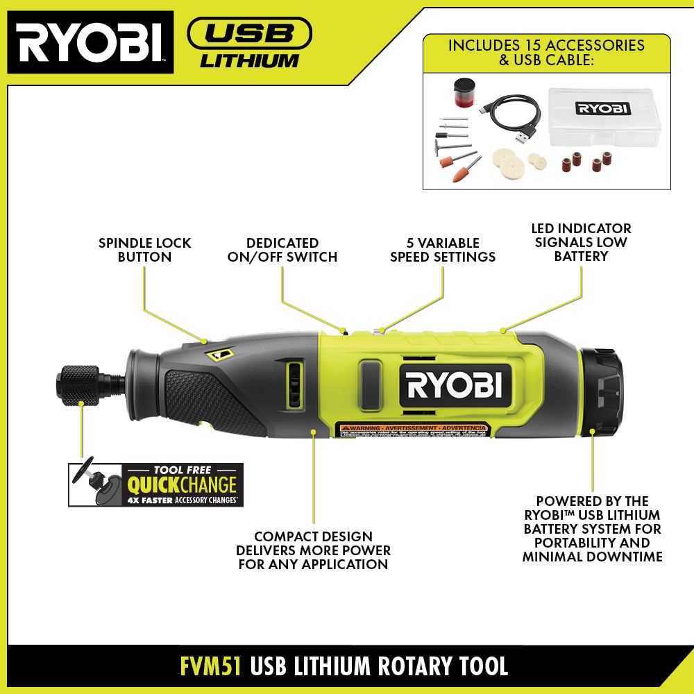 USB LITHIUM ROTARY TOOL KIT | RYOBI