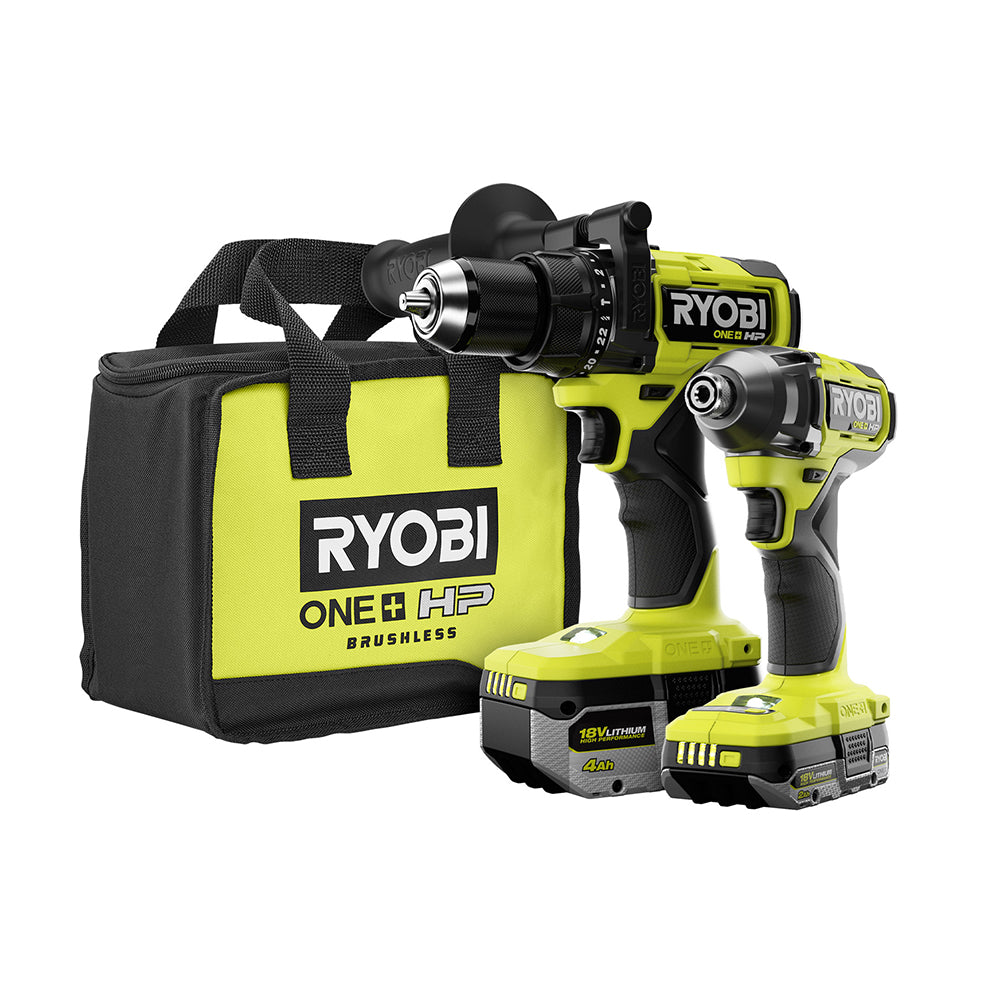 18V ONE+ HP BRUSHLESS HAMMER DRILL AND IMPACT DRIVER 2-TOOL KIT | RYOBI