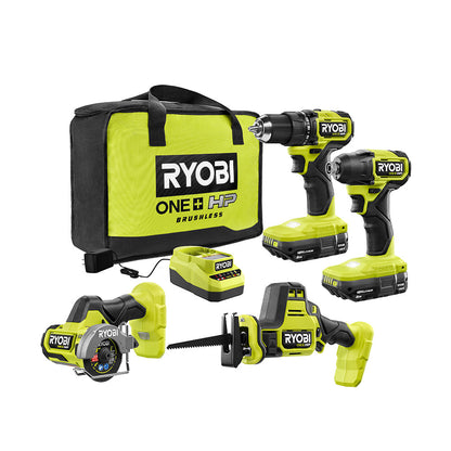 18V ONE+ HP COMPACT BRUSHLESS 4-TOOL COMBO KIT | RYOBI