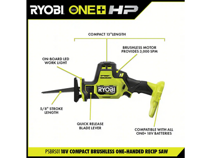18V ONE+ HP COMPACT BRUSHLESS 4-TOOL COMBO KIT | RYOBI