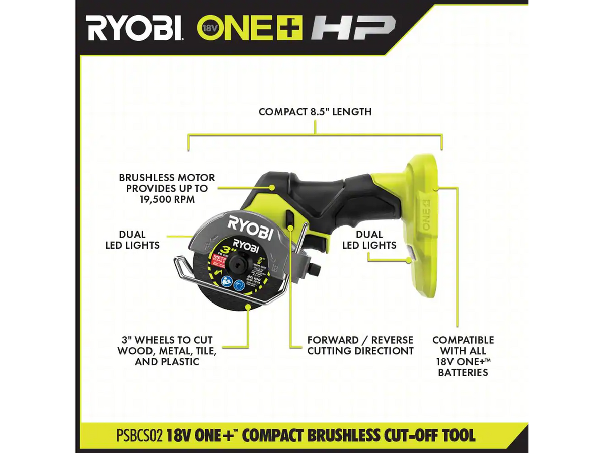 18V ONE+ HP COMPACT BRUSHLESS 4-TOOL COMBO KIT | RYOBI