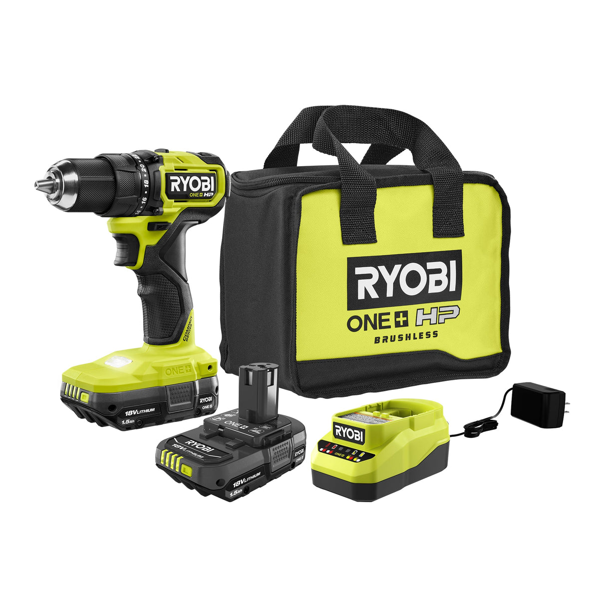 18V ONE+ HP COMPACT BRUSHLESS 1/2″ DRILL/DRIVER KIT | RYOBI