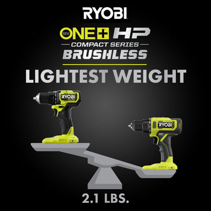 18V ONE+ HP COMPACT BRUSHLESS 1/2″ DRILL/DRIVER KIT | RYOBI